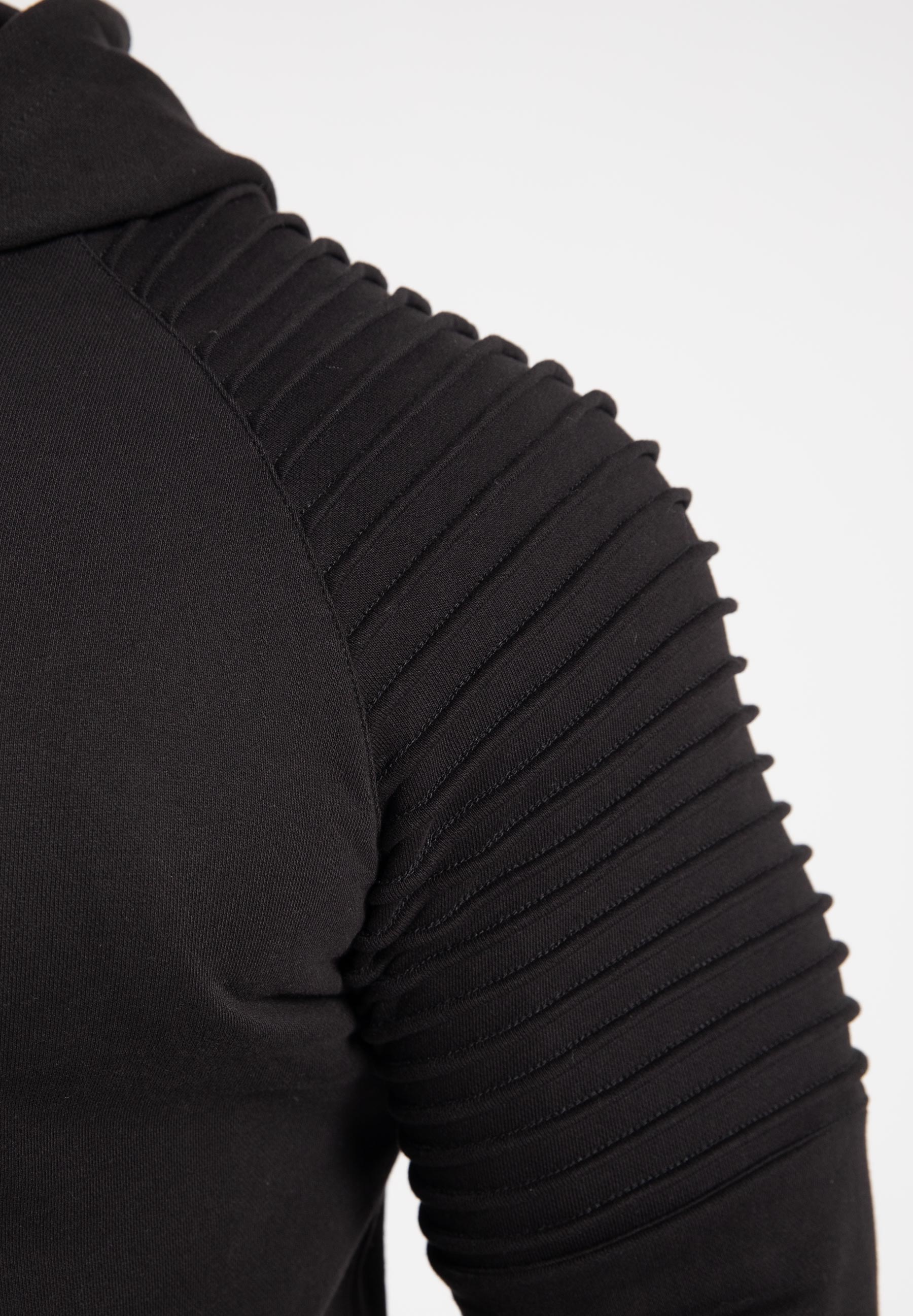 Georgia Zipped Hoodie - Black -