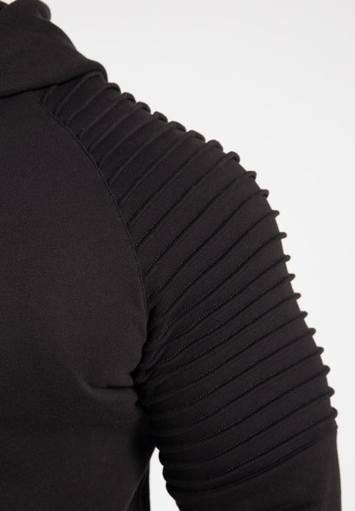 Georgia Zipped Hoodie - Black -