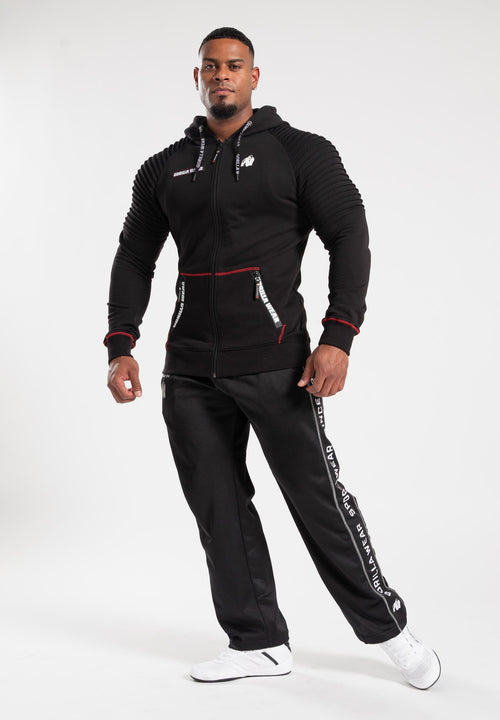 Georgia Zipped Hoodie - Black -