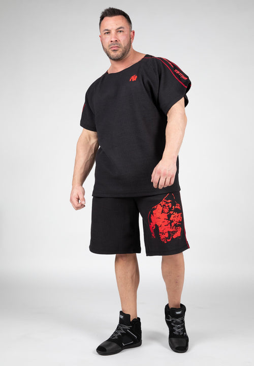 Buffalo Old School Workout Shorts - Black/Red -