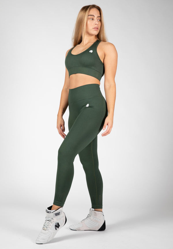 Soutien-gorge de sport sans coutures Neiro - Vert armée -