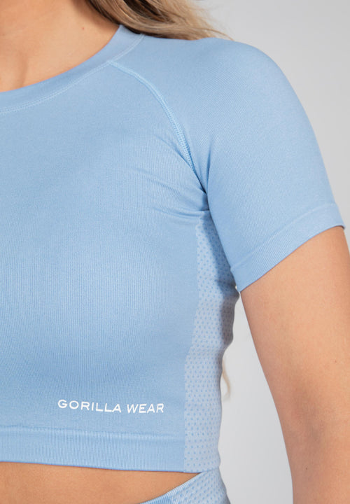 Selah Seamless Crop Top - Light Blue -