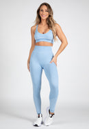 Selah Seamless Sports Bra - Light Blue -