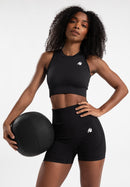 Olivia Seamless Crop Top - Black -
