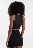 Olivia Seamless Crop Top - Black -