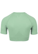 Whitney Seamless Crop Top - Green -