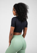 Whitney Seamless Crop Top - Black -