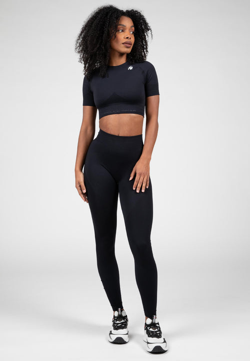 Whitney Seamless Crop Top - Black -