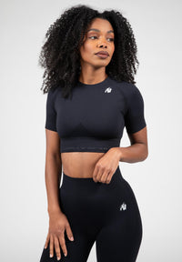 Whitney Seamless Crop Top - Black -
