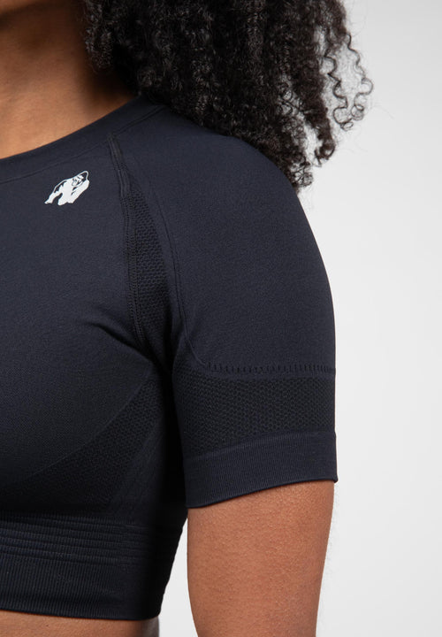 Whitney Seamless Crop Top - Black -