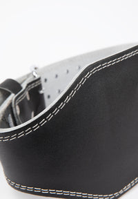 Ceinture de levage rembourrée en cuir Gorilla Wear de 15 cm (6 pouces) - Noir/Noir