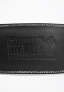 Gorilla Wear 6 Inch Padded Leather Lifting Belt - Black/Black