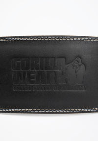 Ceinture de levage rembourrée en cuir Gorilla Wear de 15 cm (6 pouces) - Noir/Noir