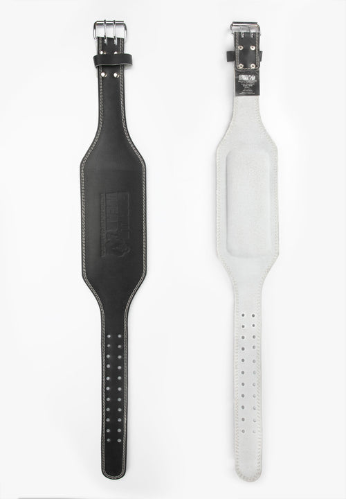 Gorilla Wear 6 Inch Padded Leather Lifting Belt - Black/Black