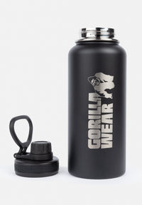 Bouteille d'eau isotherme en acier inoxydable 1000 ml - Noire