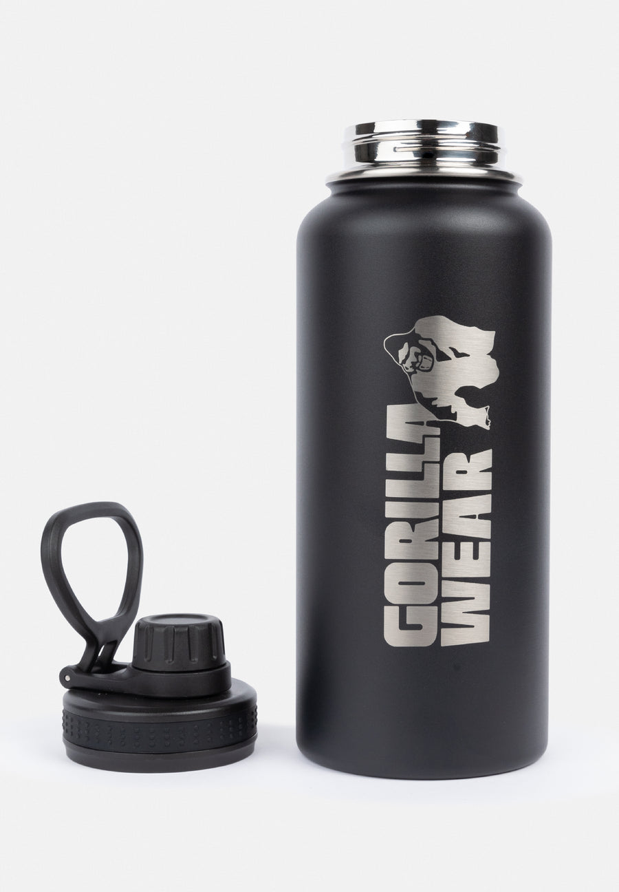 Bouteille d'eau isotherme en acier inoxydable 1000 ml - Noire