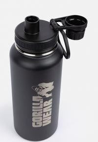 Bouteille d'eau isotherme en acier inoxydable 1000 ml - Noire